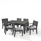 Outdoor Acacia Wood 7 Piece Expandable Dining Set