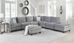 Simona 120" Gray Velvet Modular Sectional Sofa