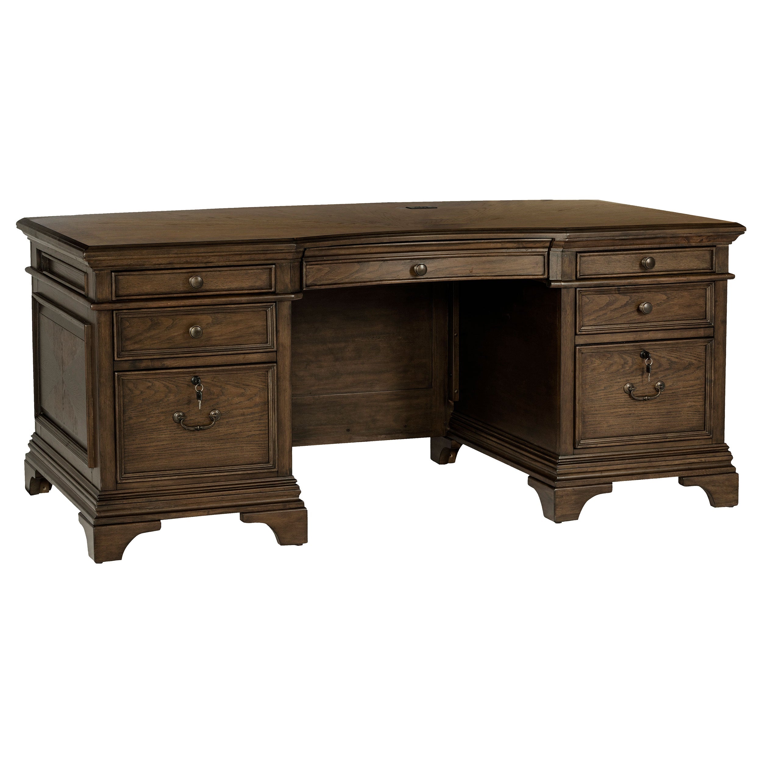 Hartshill 72-inch 7-drawer Executive Desk Burnished Oak-CoasterElevations