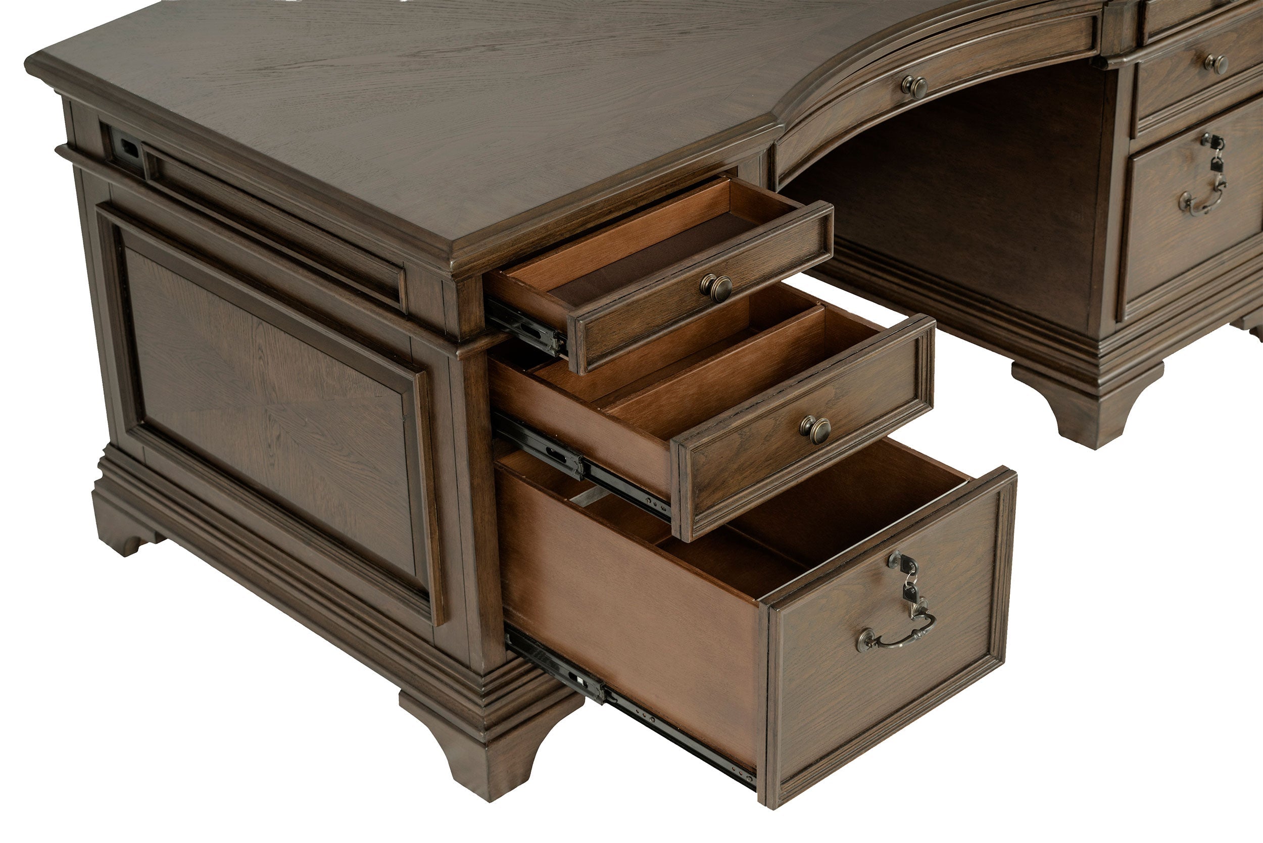 Hartshill 72-inch 7-drawer Executive Desk Burnished Oak-CoasterElevations