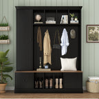 Vibe Haus 62.2''W Farmhouse Hall Tree with Shoe Storage Bench