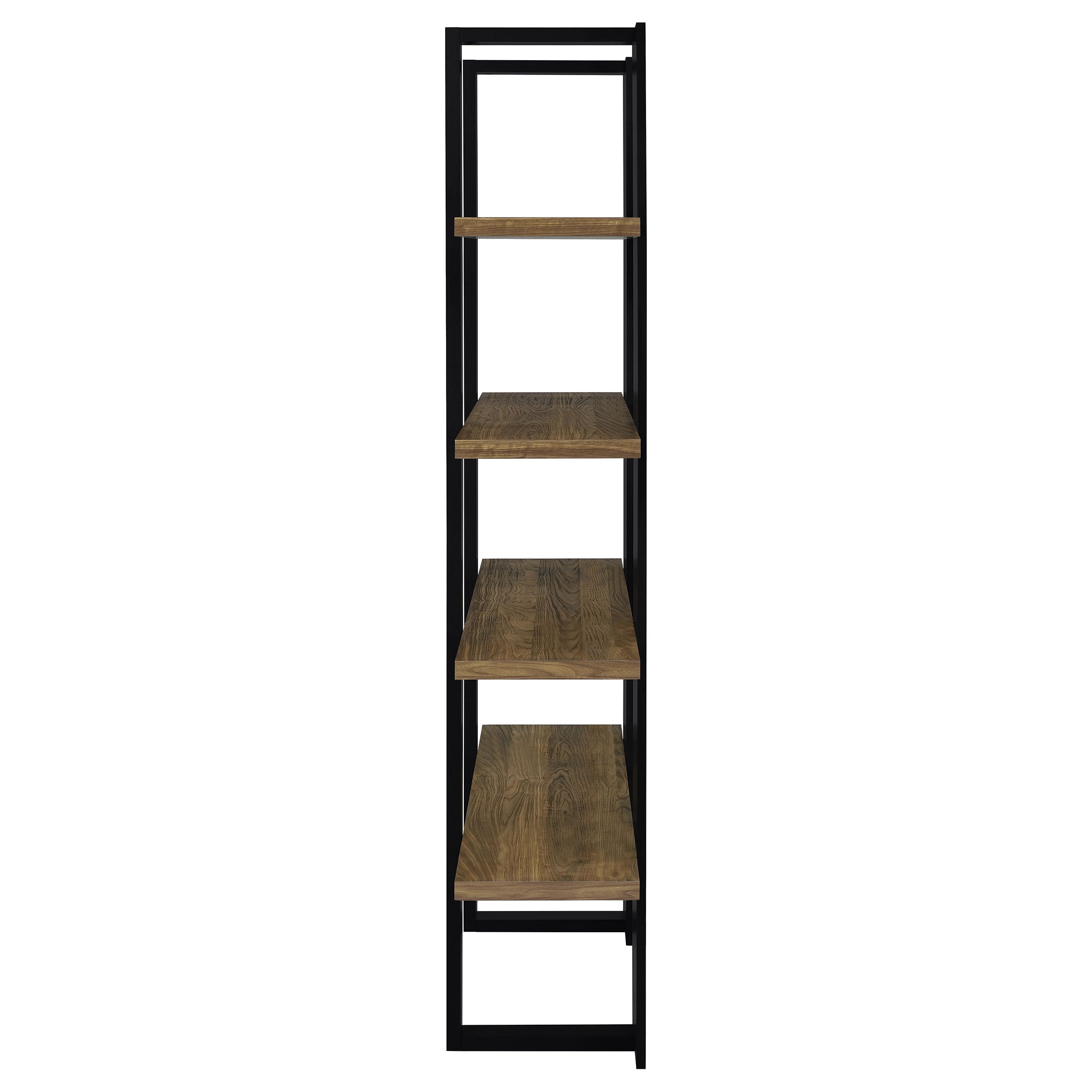 Danbrook 71-inch 4-shelf Bookshelf Black and Aged Walnut-CoasterEveryday