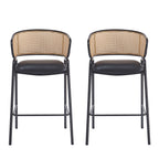 Ethan Indoor Metal Upholstered Barstool Set of 2