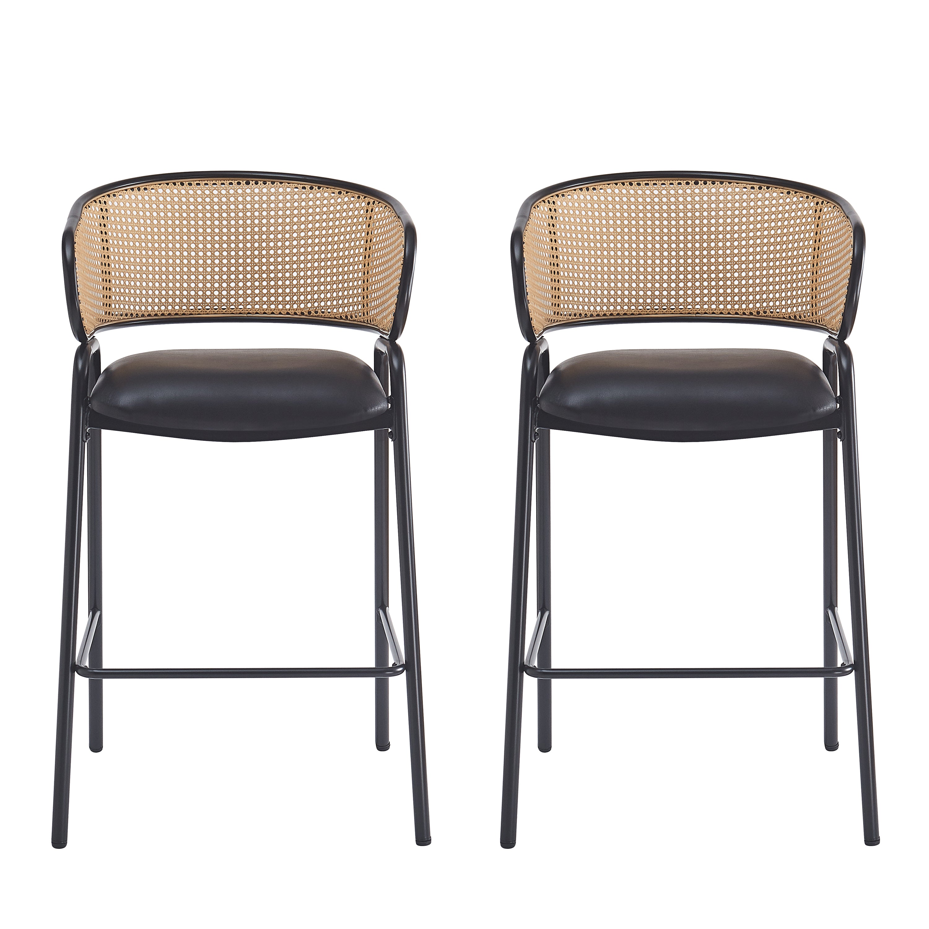 Ethan Indoor Metal Upholstered Barstool Set of 2