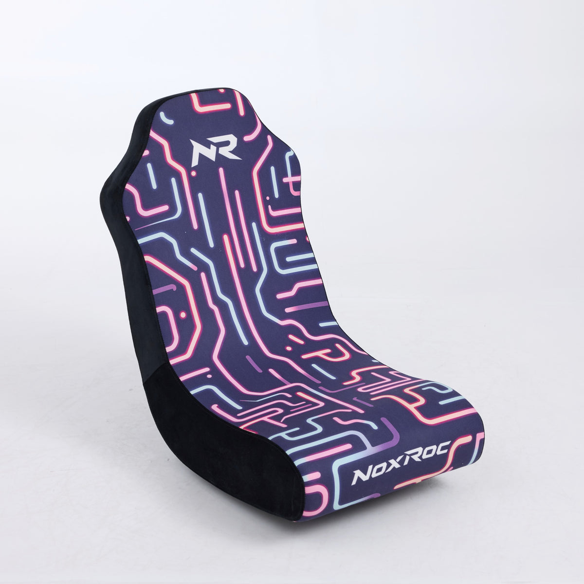 Circuit Pattern Fabric Rocking Gaming Chair, 26.4-Inch, Pink or Black