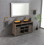 60 x 36 Inch LED Bathroom Mirror with Aluminum Frame