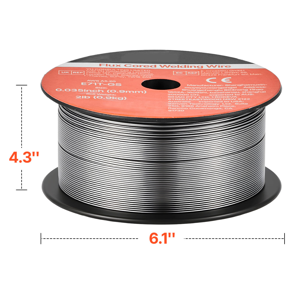 Flux Core MIG Welding Wire, E71T-GS 0.035-inch, 2 LBS