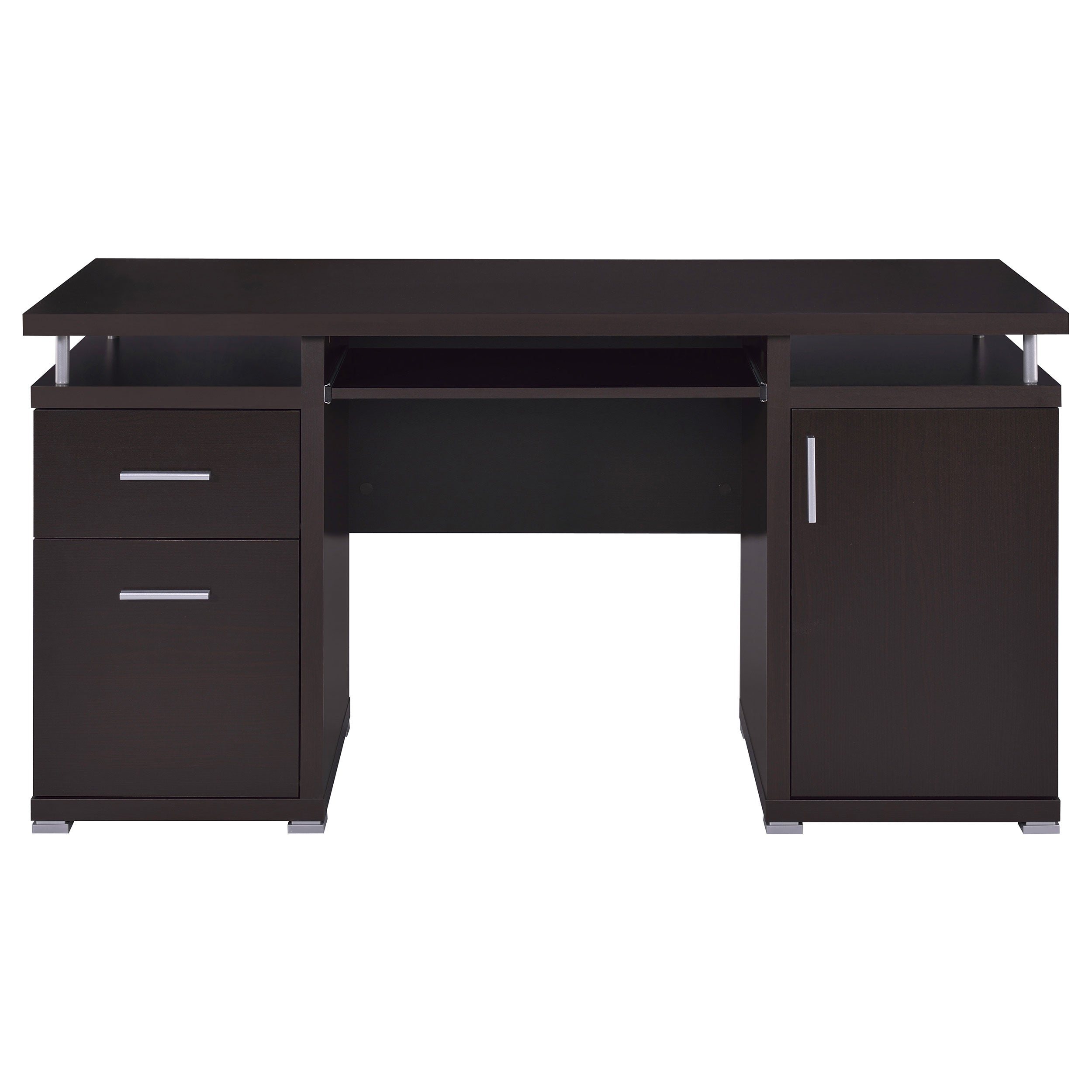 Rochelle Cappuccino 2-Drawer Office Computer Desk