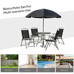 Outsunny 6 Piece Patio Dining Set for 4 with Umbrella
