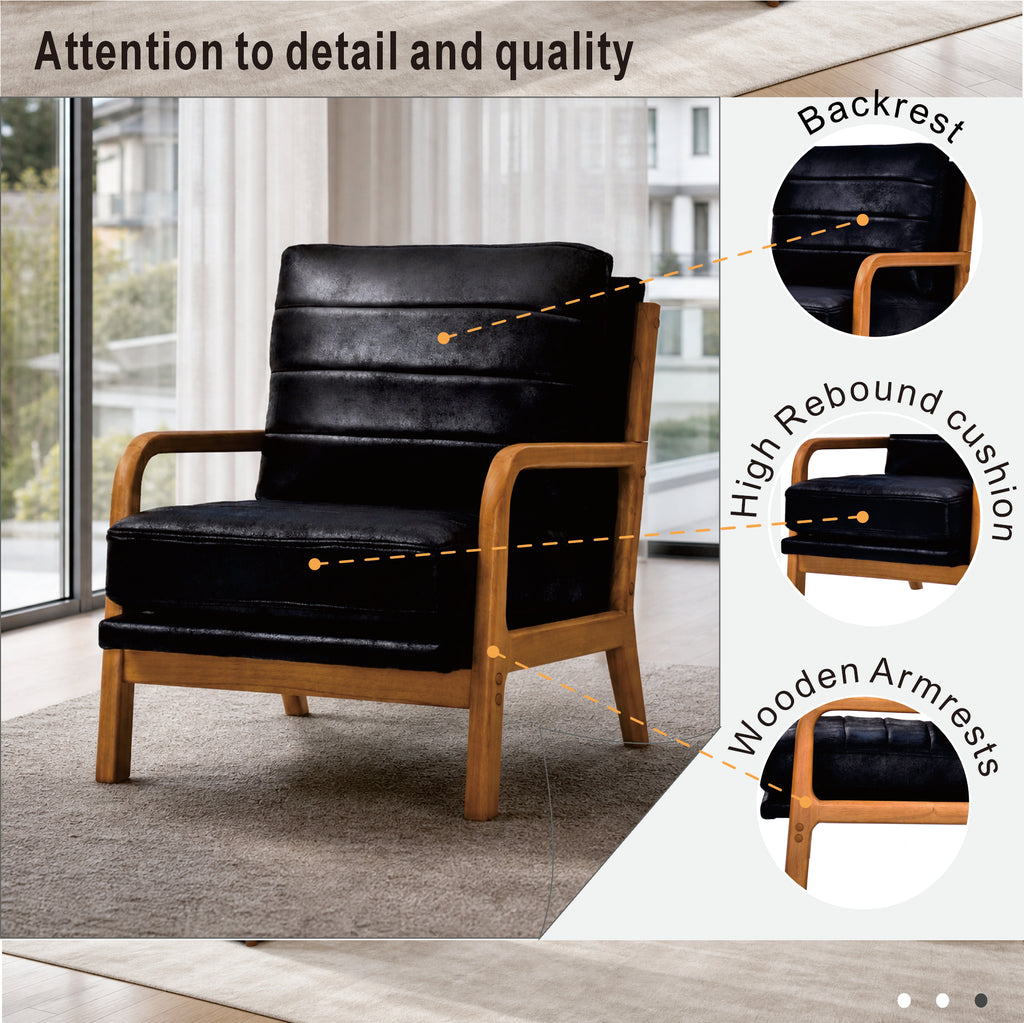 Foil Fabric Wood Armchair