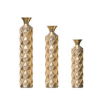 Semi-Handmade Metal Floor Vase Set of 3