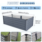 6x3x2ft Large Raised Garden Bed