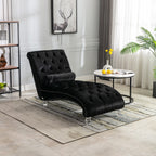 Velvet Chaise Lounge Indoor - Button-Tufted Upholstered Chair