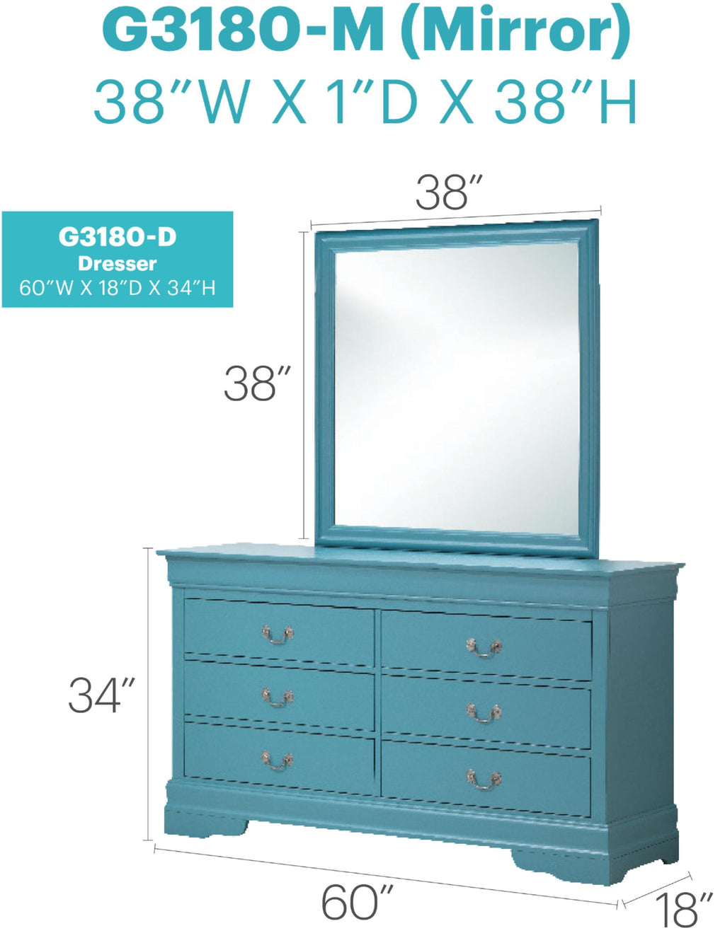 Louis Phillipe G3180-D Dresser