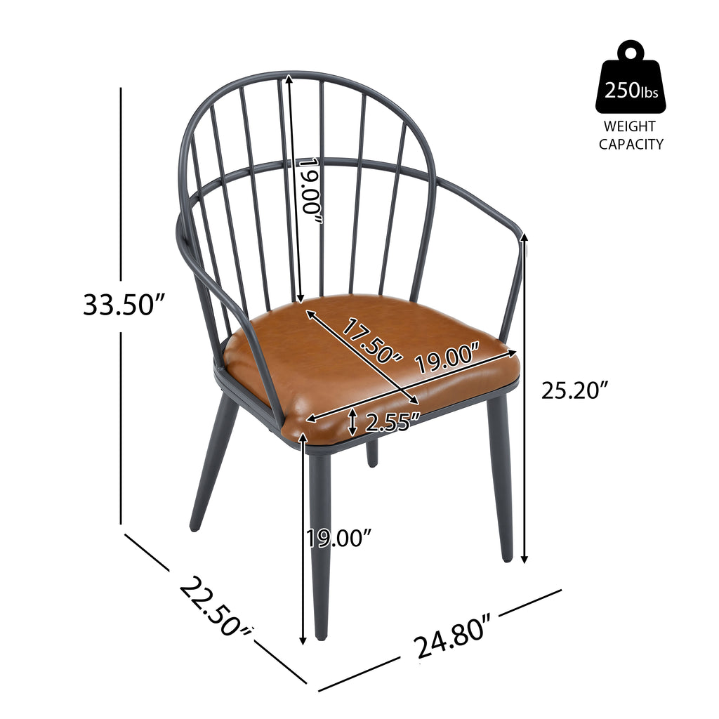 Indoor Upholstered Dining Set With Metal Legs (Set of 4)