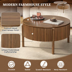 Round Lift Top Coffee Table with Hidden Storage