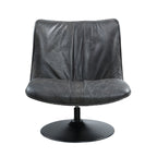 Piotr Black Leather Accent Chair