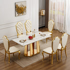 Marble Dining Table for 6 People