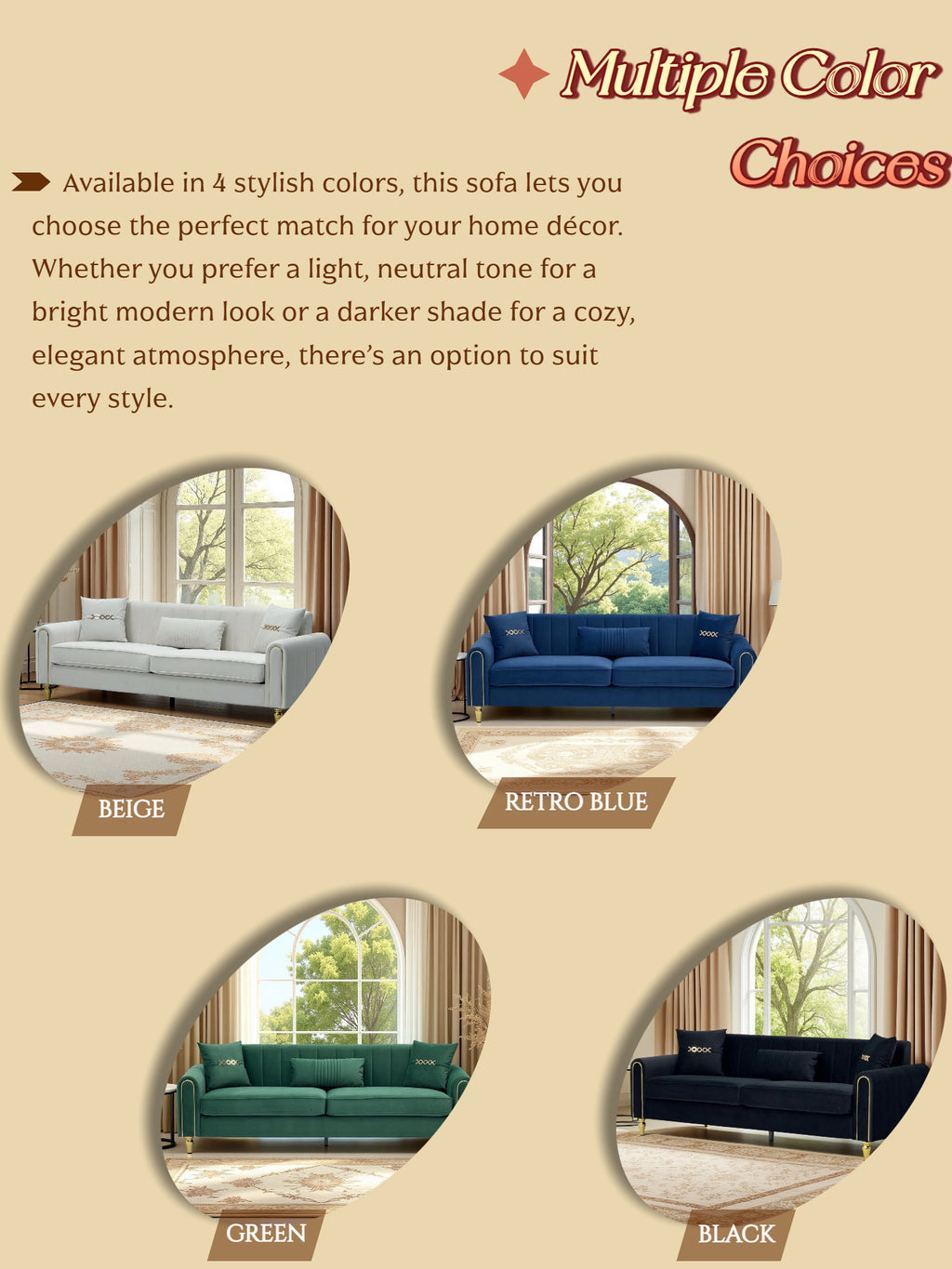 FX-P11-GR 3 Seater Contemporary Upholstered Sofa