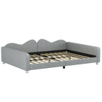 Full Size Upholstered Daybed in Gray Sherpa Fabric