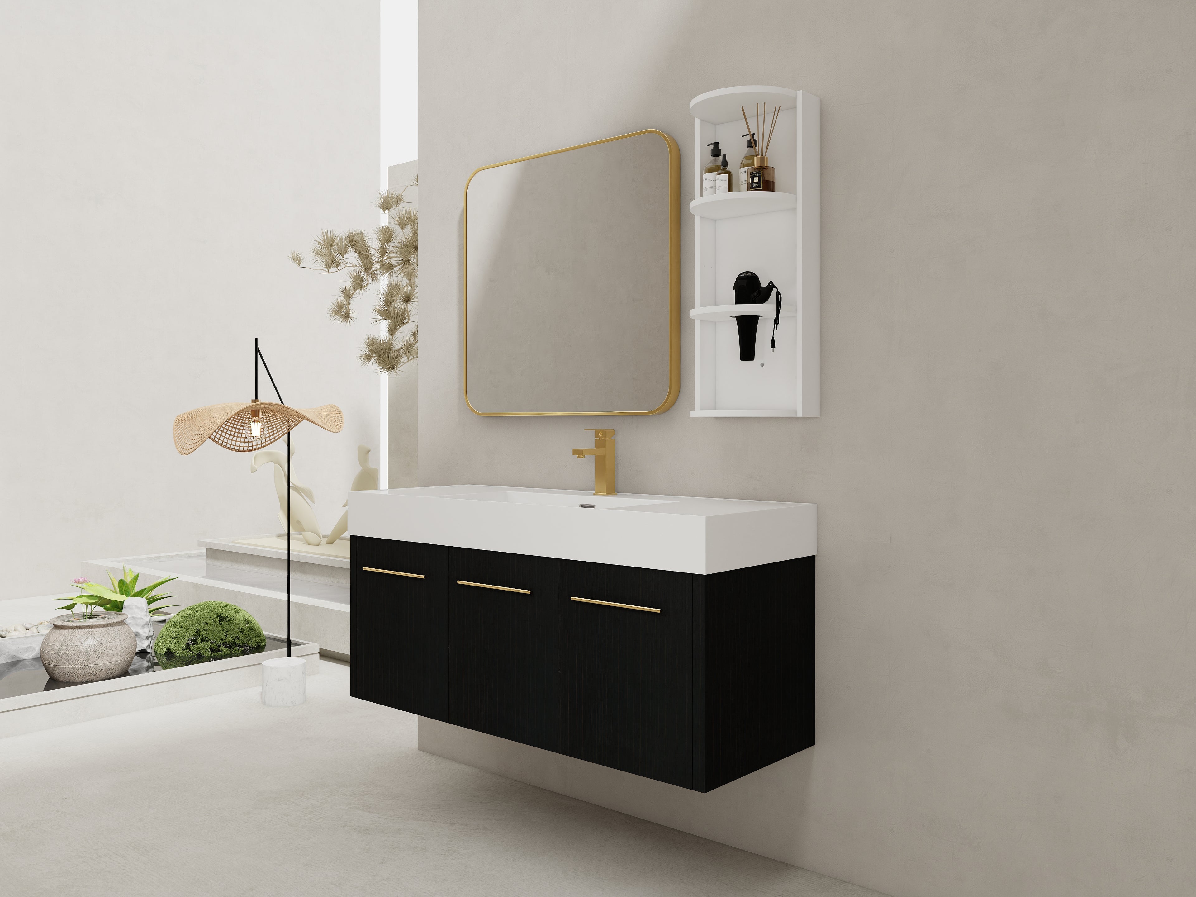 48 Inch Wall-Mounted Bathroom Vanity with Sink