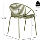 7 Pieces Outdoor Modern Metal and Polypropylene Dining Set