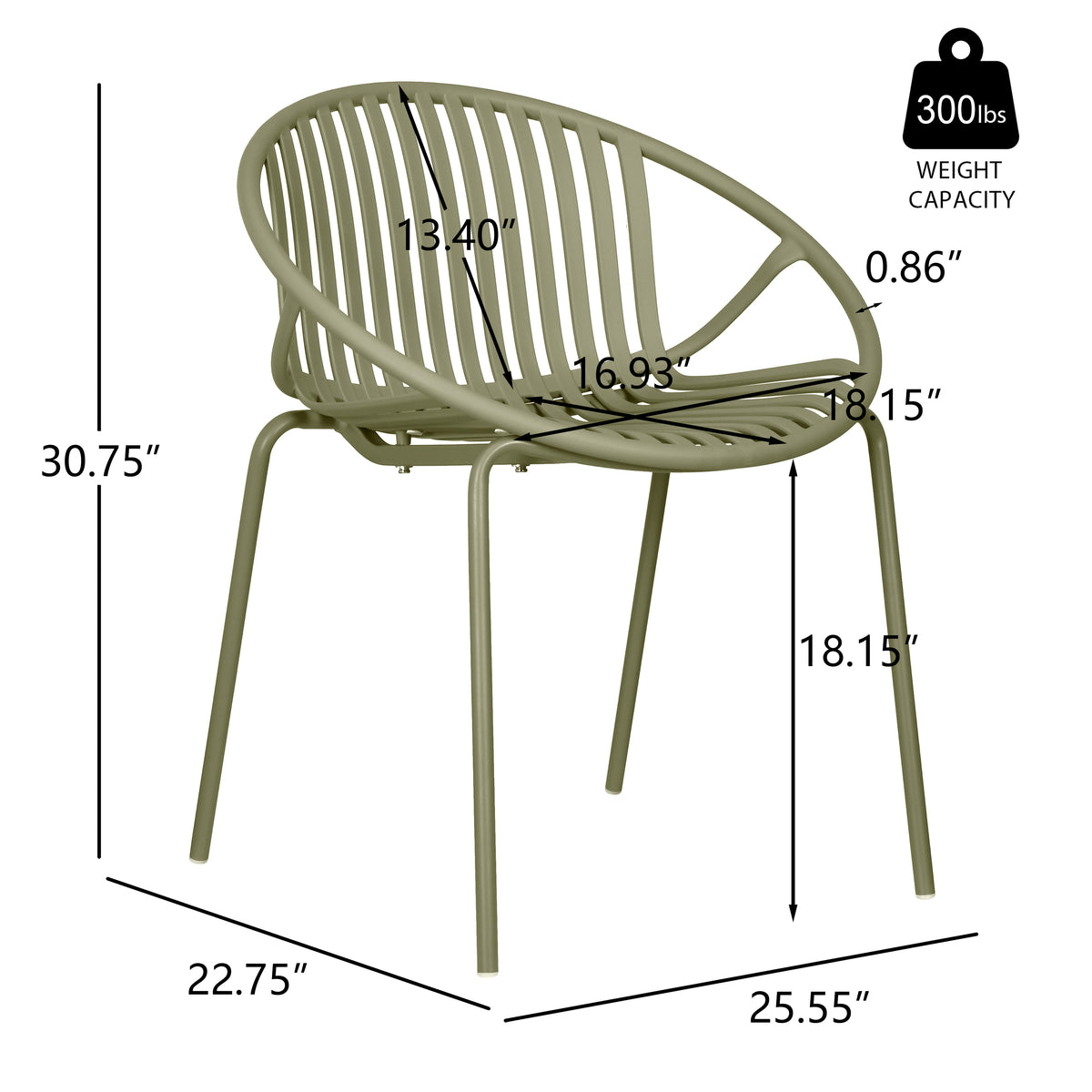 7 Pieces Outdoor Modern Dining Set with Stackable Chair