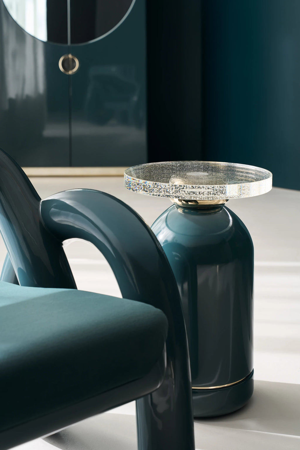 Gelee Glass Top Side Table