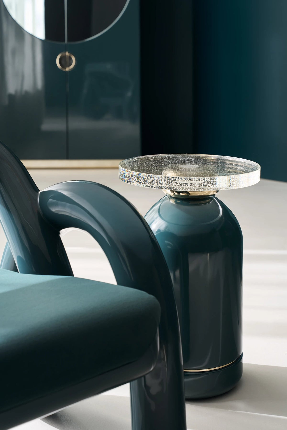 Gelee Glass Top Side Table