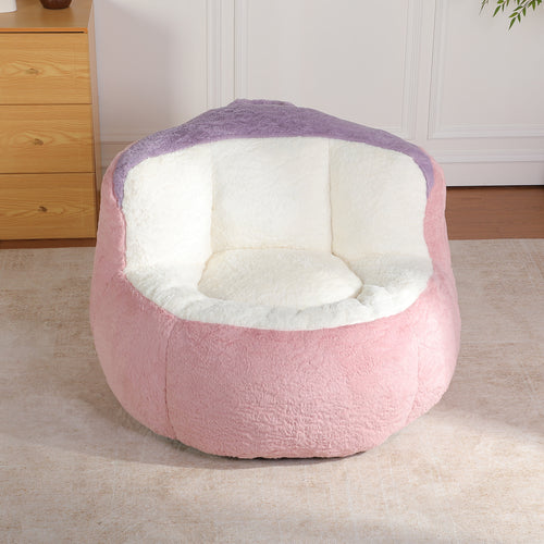 Oversized Bean Bag Chairs in Multicolor Faux Fur