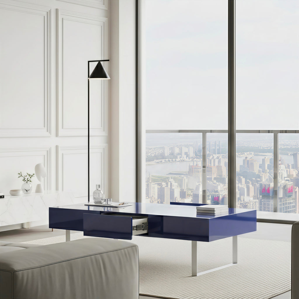 High Gloss Coffee Table - 52.4" x 26.8" x 15.6"