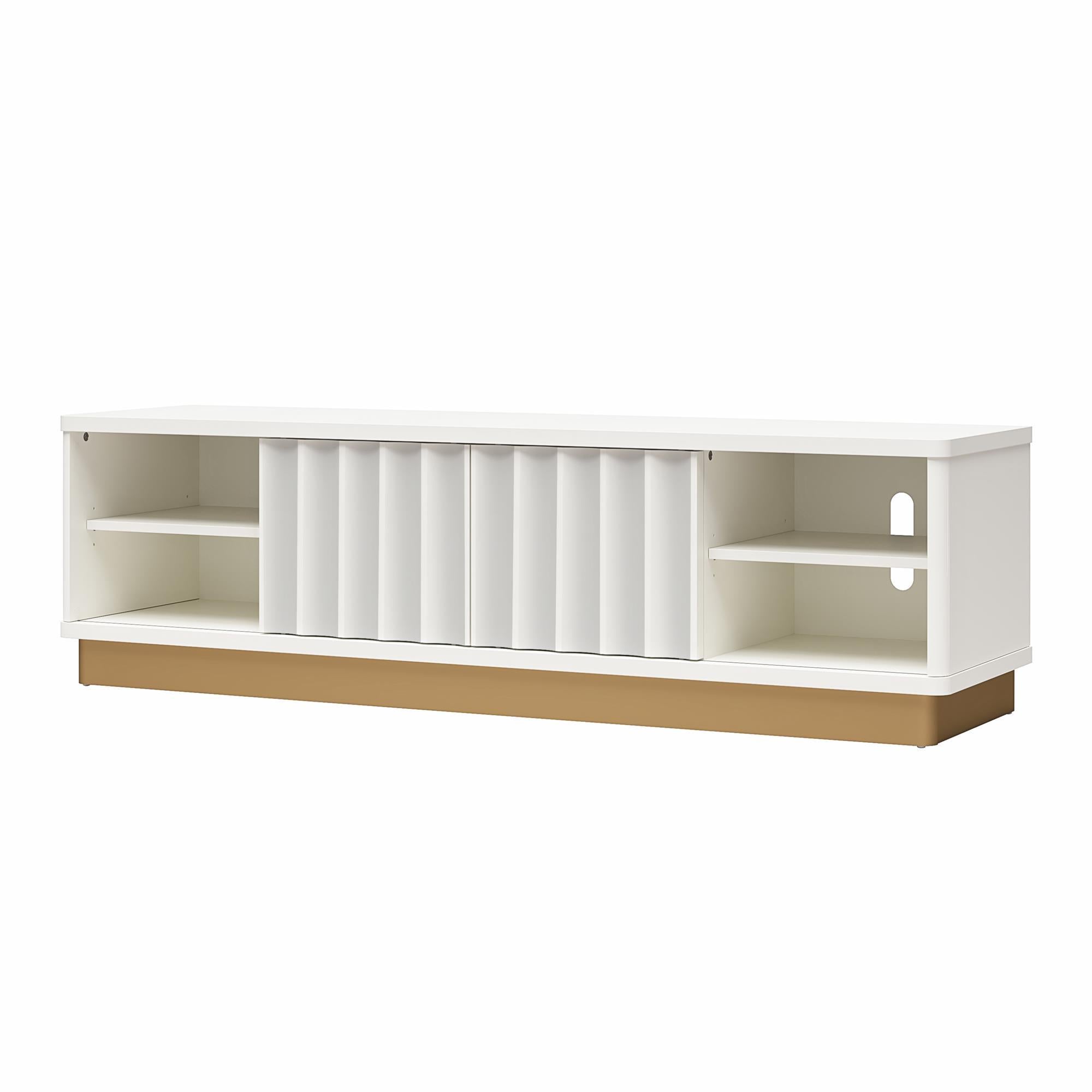 Rene Scalloped TV Stand For TVs Up To 65" - White