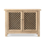 Arden 51" Solid Reclaimed Pine Lattice 2-Door Accent Storage Cabinet