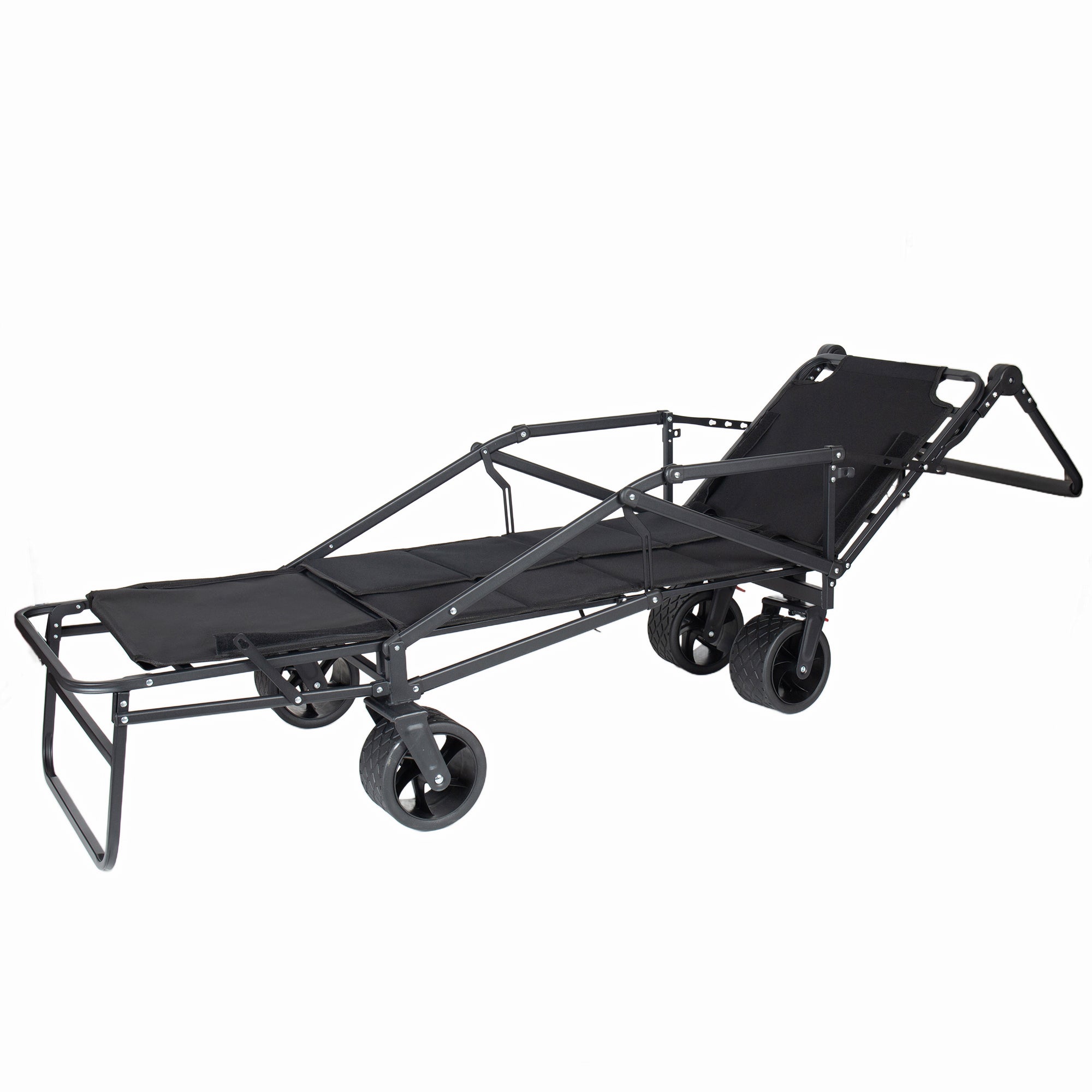 2-in-1 Multifunctional Folding Wagon Carts, Convertible Beach Chair