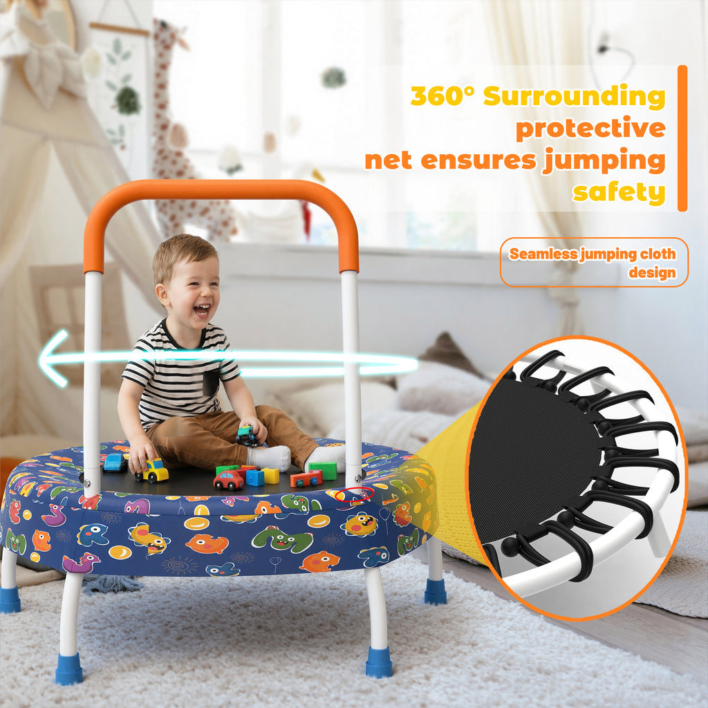 28-Inch Toddler Trampoline for Kids 1 Year Plus with Handle