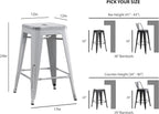 Backless Modern Metal Bar Stools Set of 2