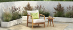 28" Outdoor Lounge Chair with Woven Backrest