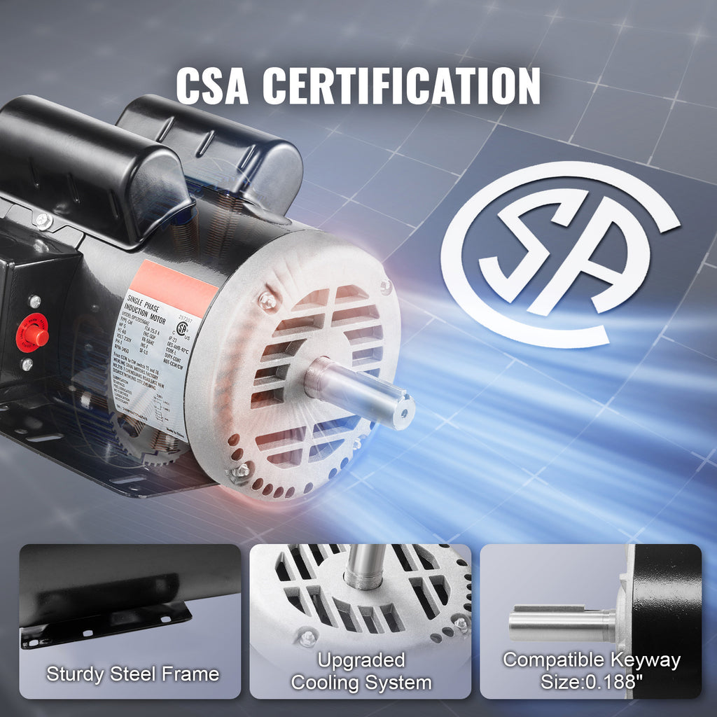 5HP Air Compressor Electric Motor (230V 25A)