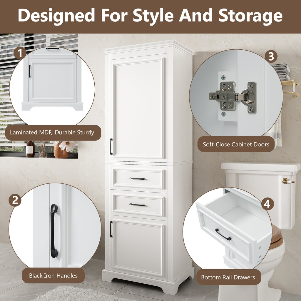 71-Inch Tall Freestanding Bathroom Vanity
