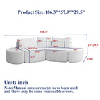 106.3-Inch V-Shaped Modular Sofa Set in Chenille Fabric