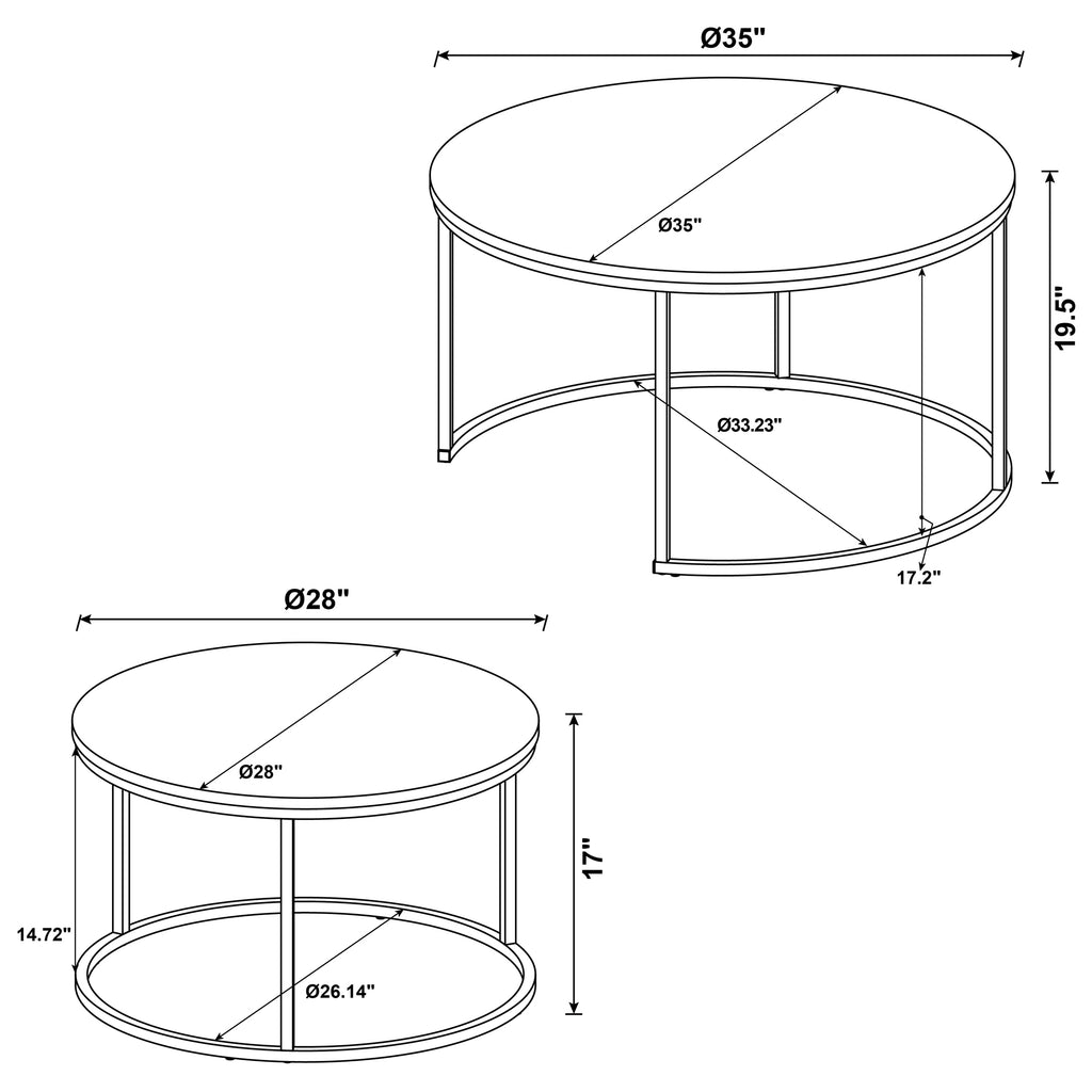 Hanover Two-Piece Nesting Coffee Table Set