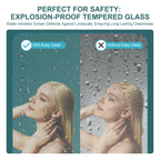 30"W x 72"H Fold Frameless Shower Door with Tempered Glass