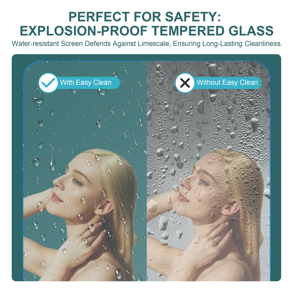 34"W x 72"H Fold Frameless Shower Door with Tempered Glass
