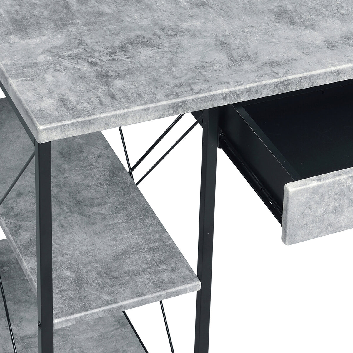 Grey and Black Writing Desk