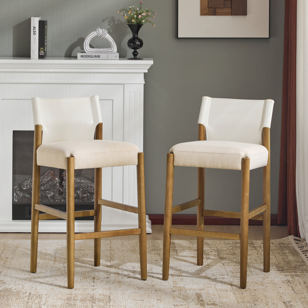 28.5'' Modern Solid Wood Bar Stool Set