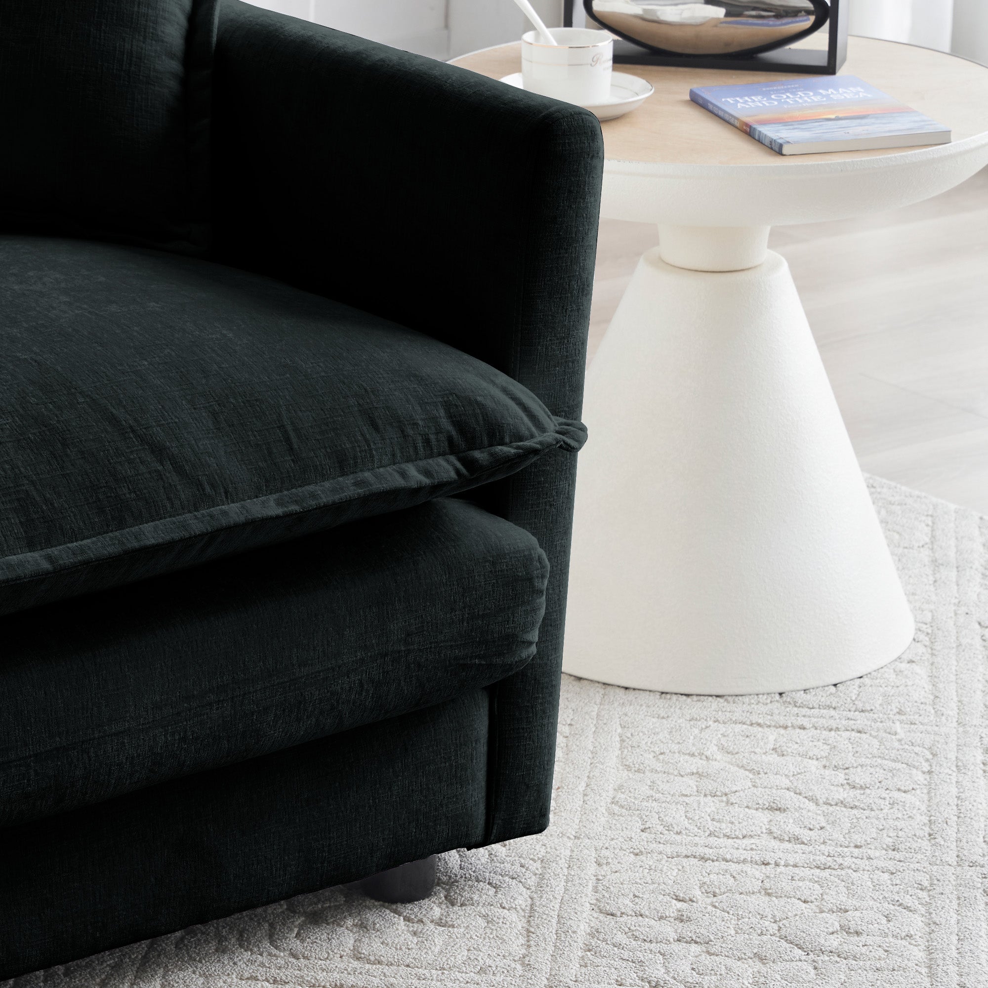 Chenille Fabric Ottomans Footrest