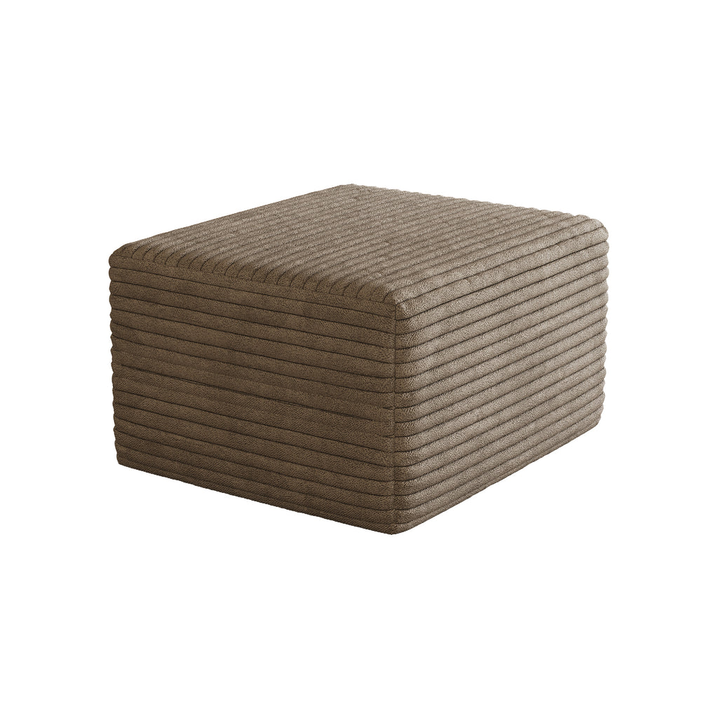 Camel Plush Corduroy Sofa Ottoman