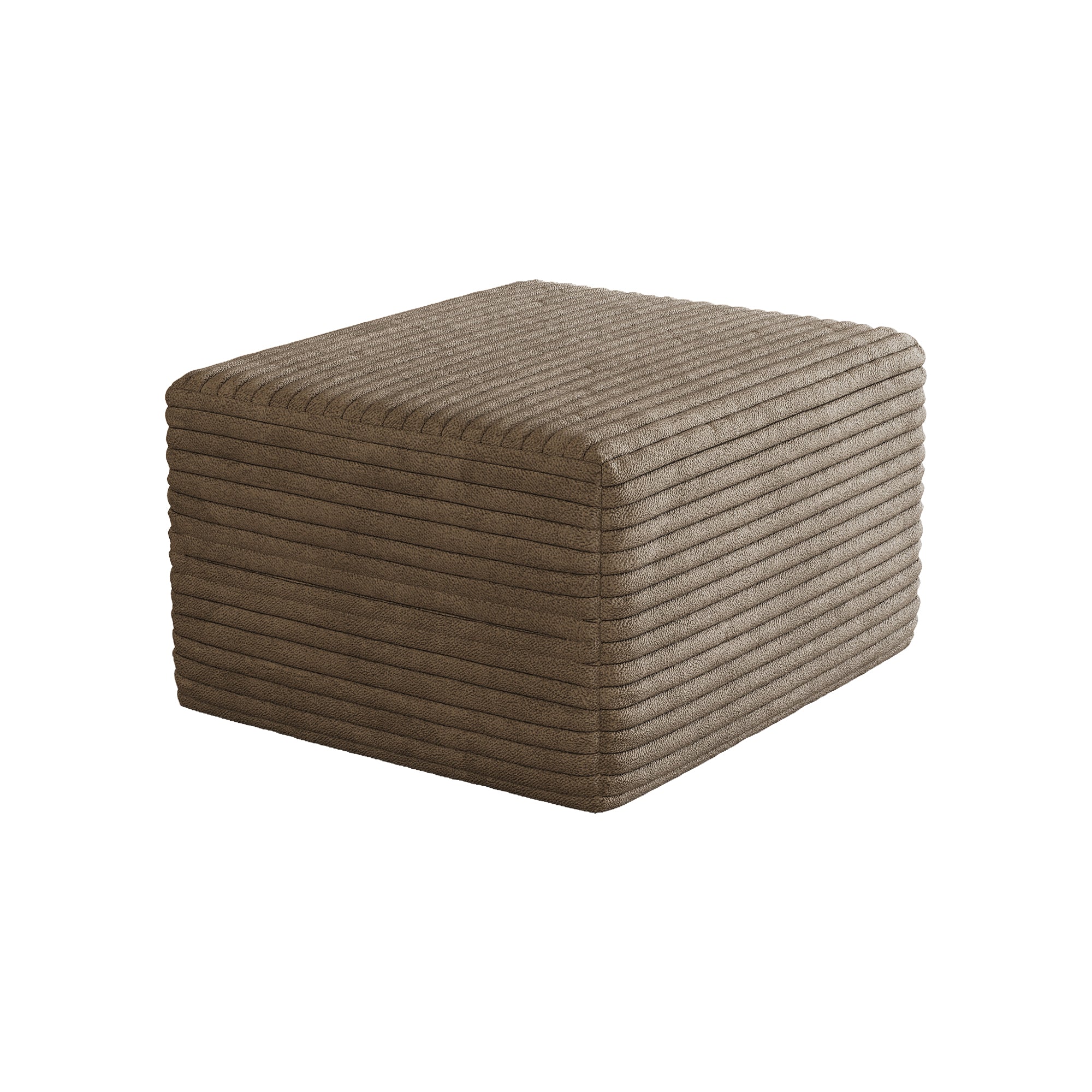 Camel Plush Corduroy Sofa Ottoman
