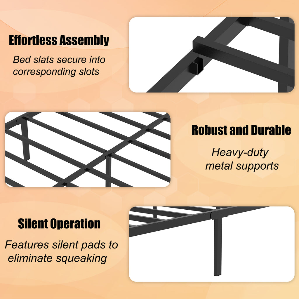 Queen Size Bed Frame With Headboard & Footboard