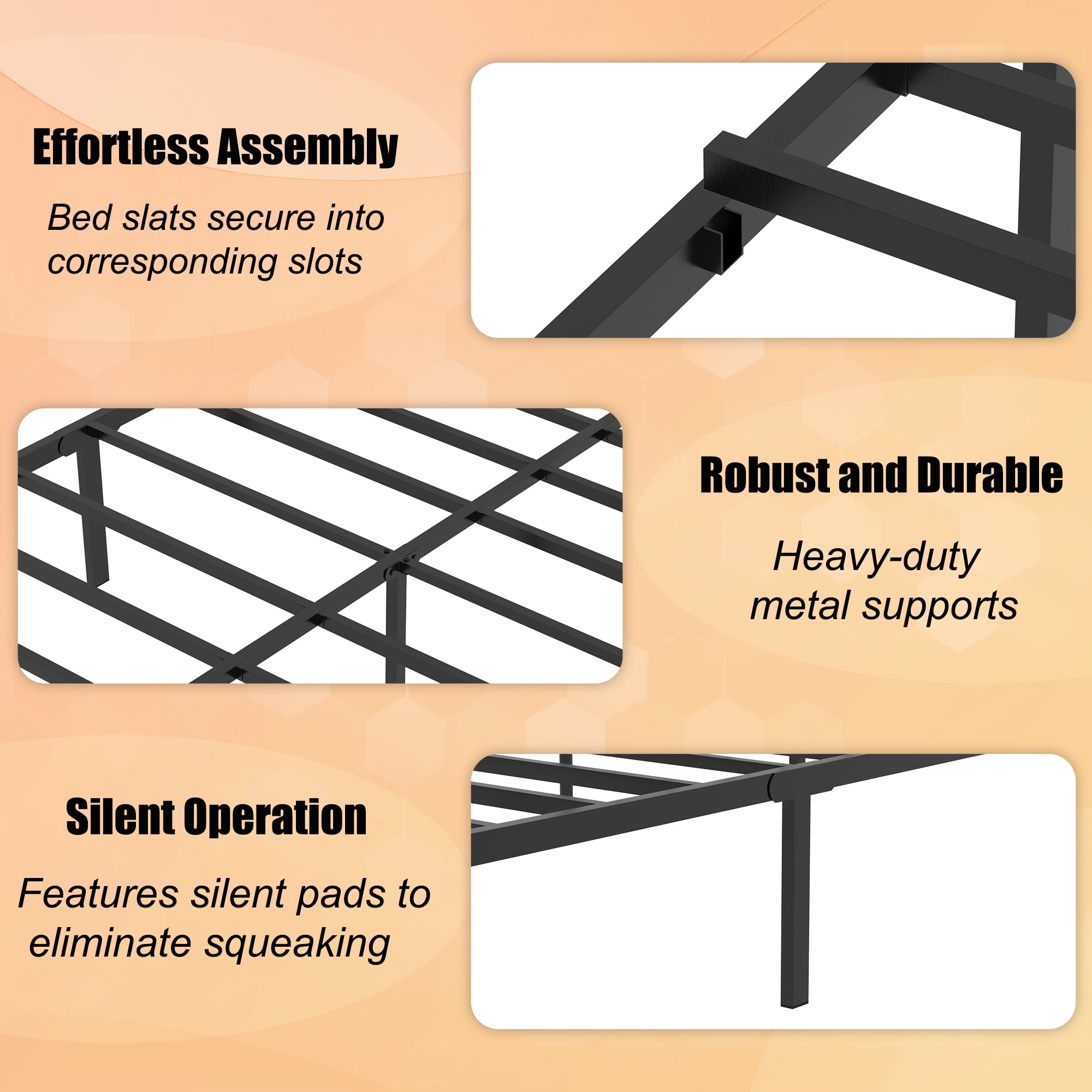Queen Size Bed Frame With Headboard & Footboard